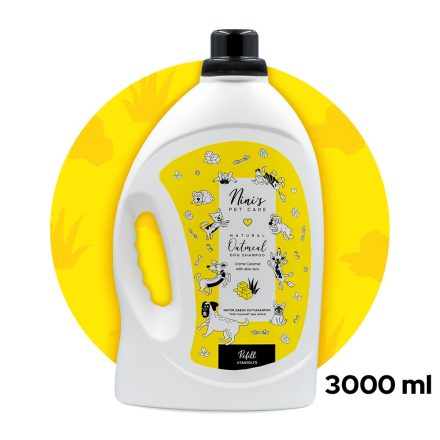 Hipoallergén kutyasampon Nini's PET CARE UTÁNTÖLTŐ "KRÉM KARAMELL" 3000 ml